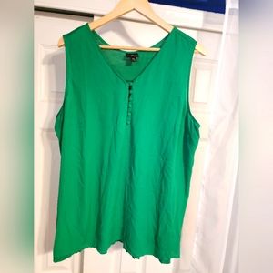 Emerald green Worthington sleeveless blouse XXL
